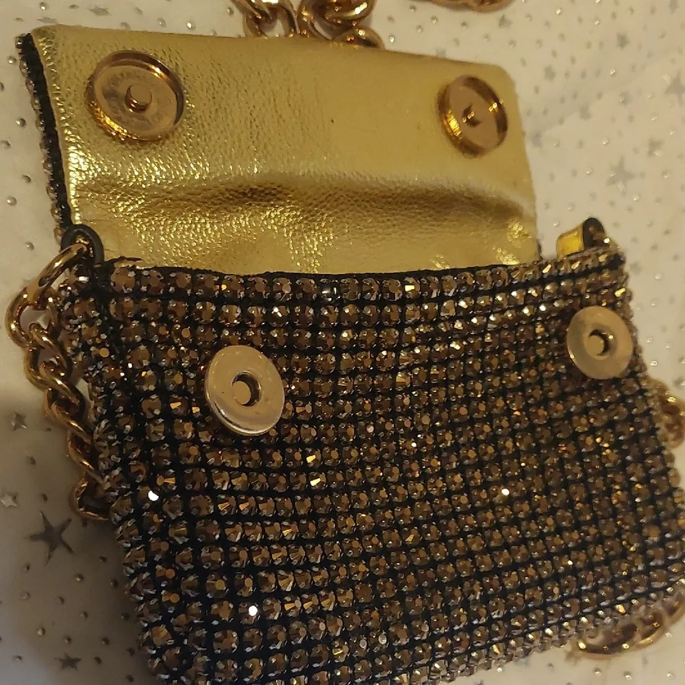 Kurt Geiger London Women's Shoulder Bag Gold Crystals Party